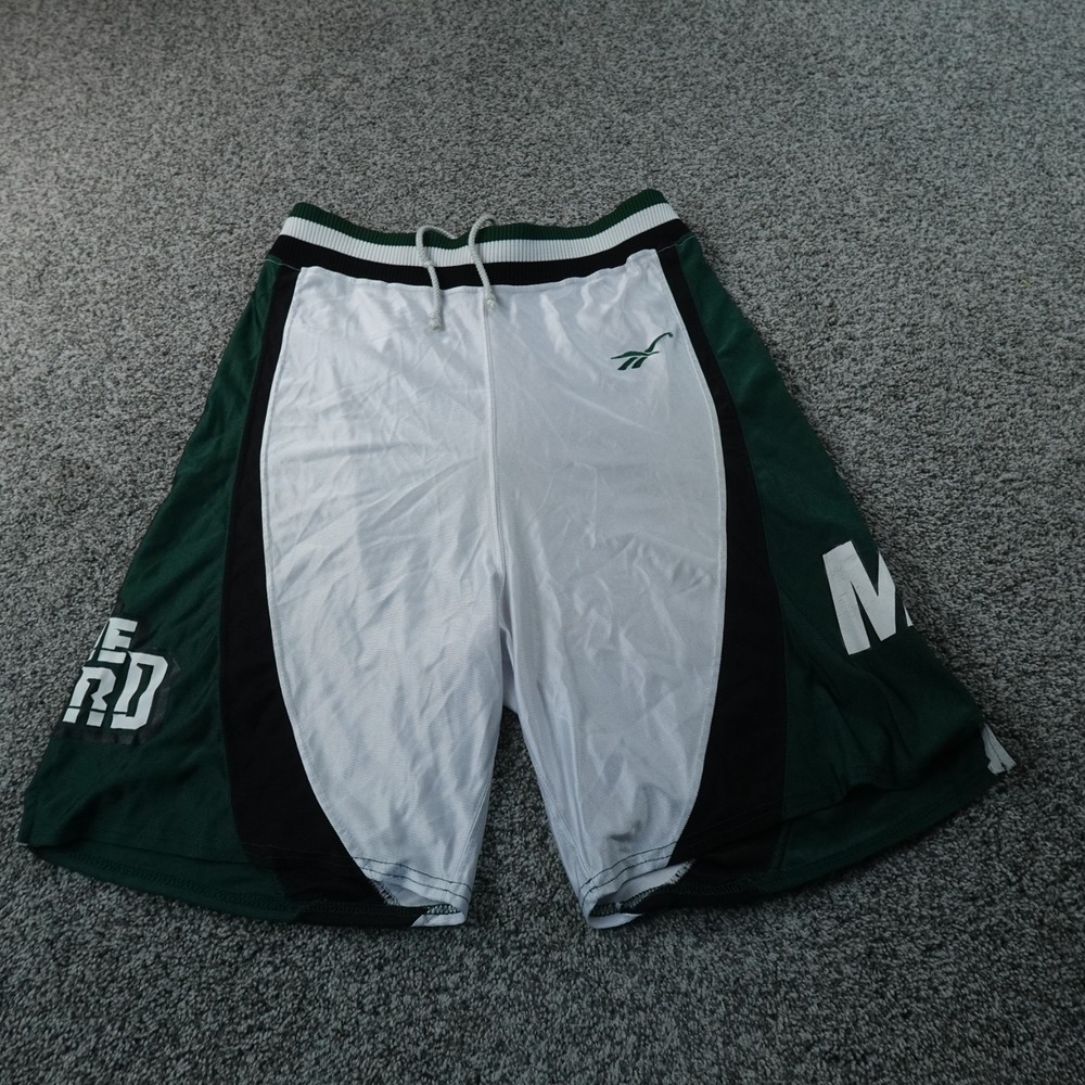 VTG Marshall Thundering Herd Shorts Mens 38 Green Reebok NCAA Basketball USA 90s